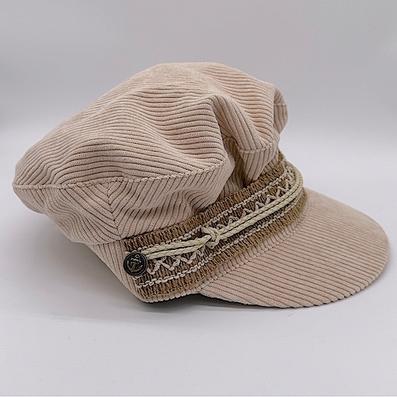 NWT Free People Peter Grimm Ivory Embellished Military Hat One Size - Picture 3 of 11